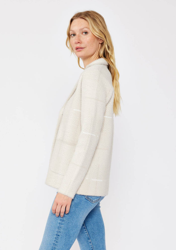 Plaid Sweater Blazer