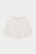 PLEATED SCULPTING STRETCH MINI SKORT - WHITE