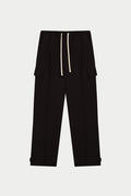 PLEATED WIDE LEG TROUSER - BLACK
