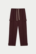 PLEATED WIDE LEG TROUSER - BURGUNDY
