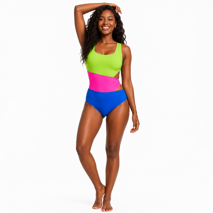 Colorful tankini set for plus size women, made for beach trips, pool lounging, vacation packing, and summer outfits with ease