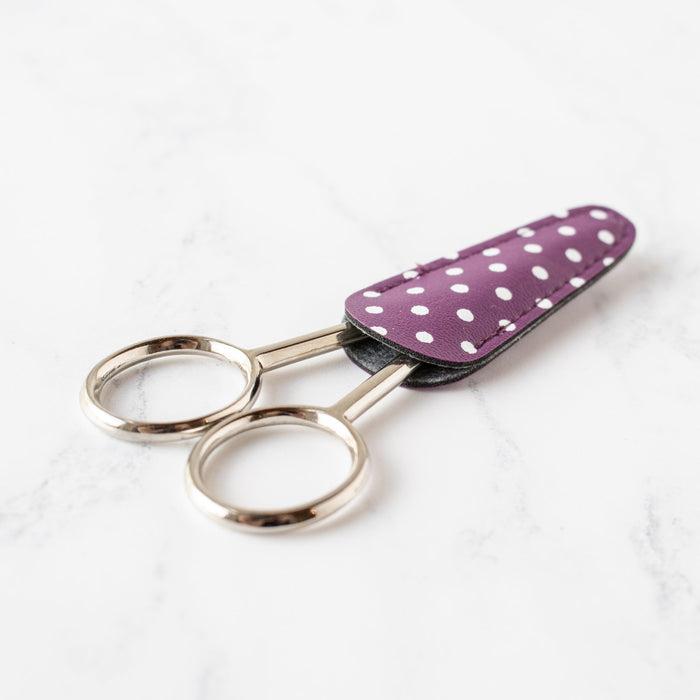 Polka Dot Embroidery Scissor Sheath-Stitched Modern