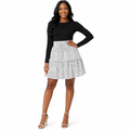 Polka Dot Pleated Skirt - Printed Chiffon Everyday Look