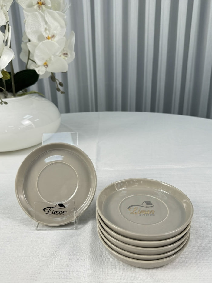 MULEX Porselein Theeschotel 6 Delig Beige