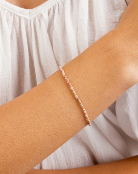 Power Gemstone Brooks Bracelet for Compassion. Rhodochrosite