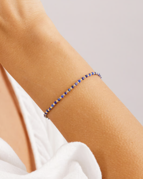 Power Gemstone Brooks Bracelet for Wisdom. Lapis