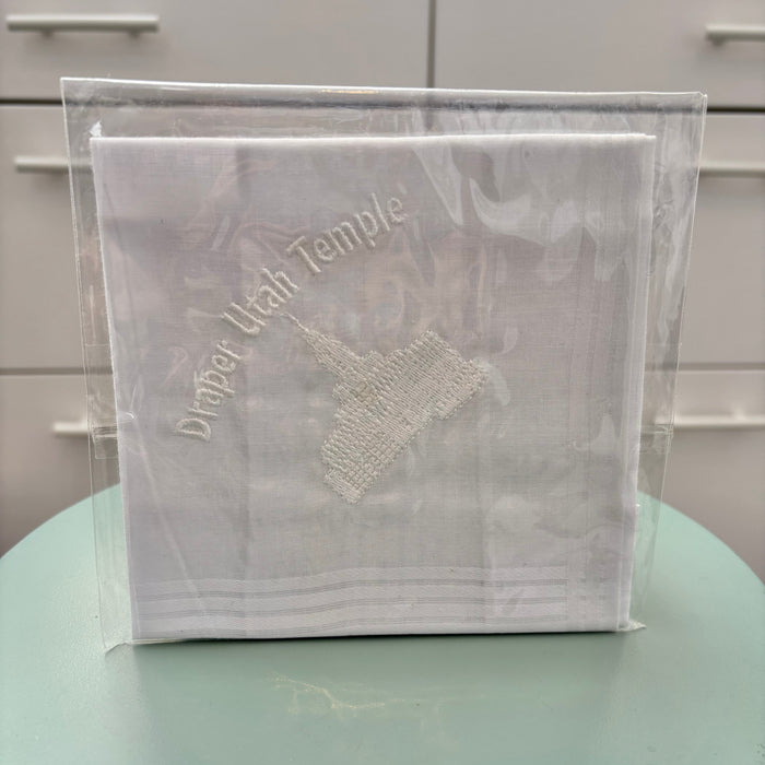 White hankie with embroidery.