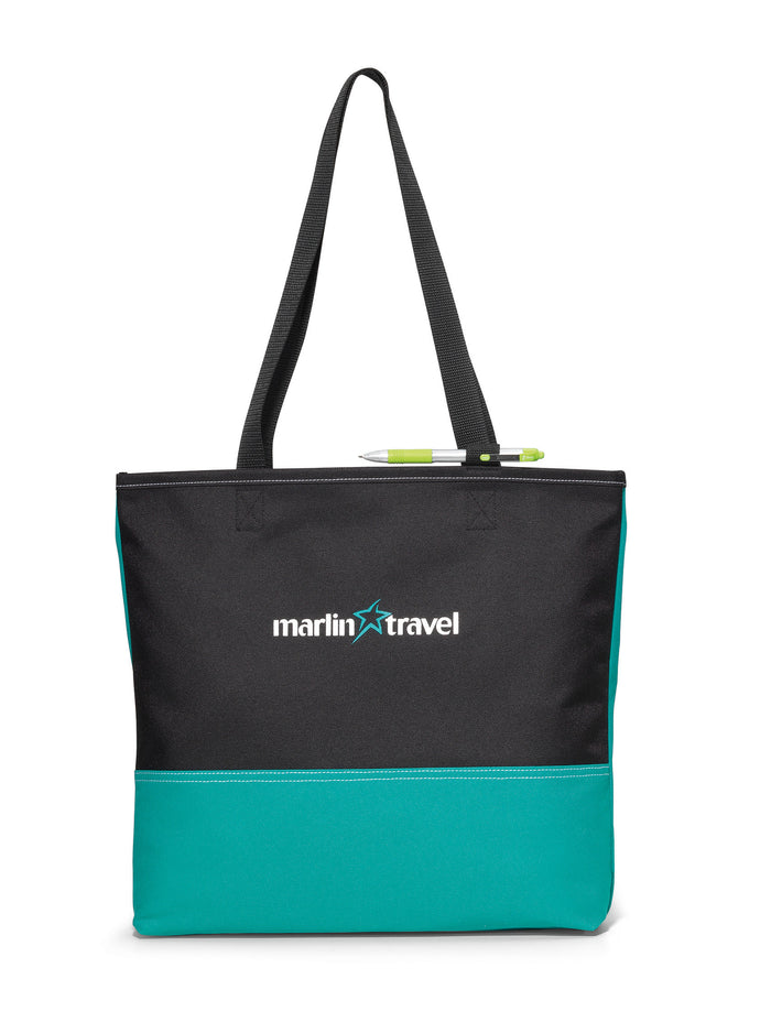 Prelude Tote - Turquoise | Custom Branded | Lemon Print