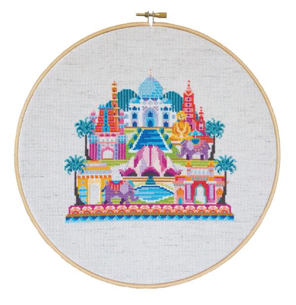 Pretty Little India Cross Stitch Pattern-Stitched Modern