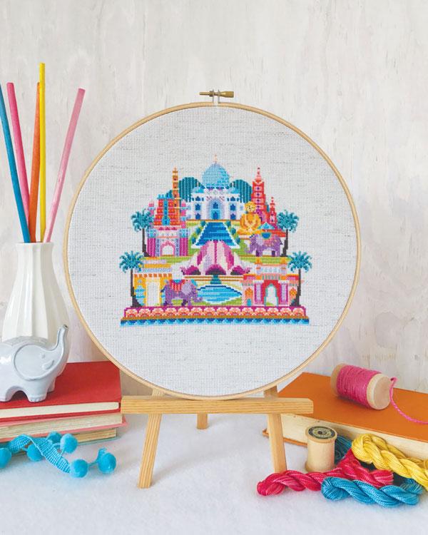 Pretty Little India Cross Stitch Pattern-Stitched Modern