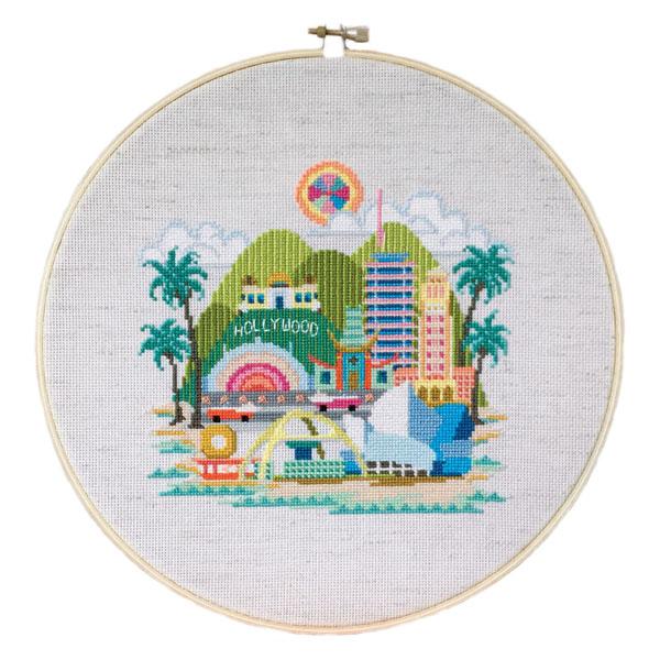 Pretty Little Los Angeles Cross Stitch Pattern-Stitched Modern