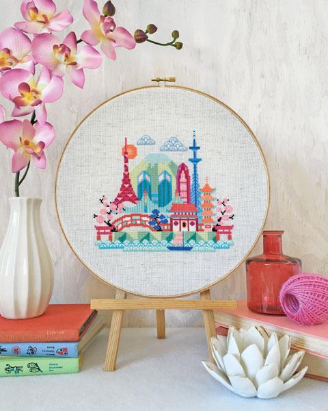 Pretty Little Tokyo Cross Stitch Pattern-Stitched Modern