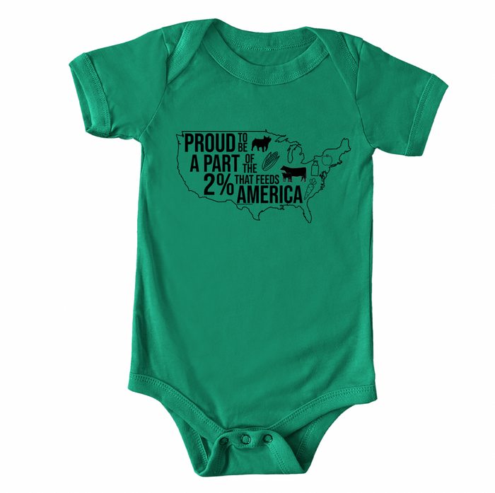 Proud To Be Apart of the 2% that Feeds America– Infant/Toddler/Youth