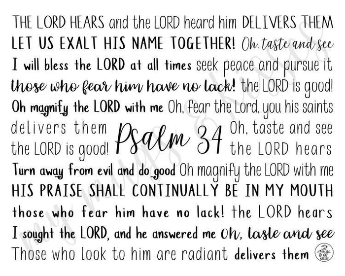Psalm 34 Digital Download