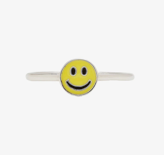 Pura Vida Happy Face Ring - Pine & Moss