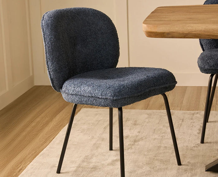 Quantuva Flow Dining Chair – Modern Upholstered Dining Chair for Home & Café Blue