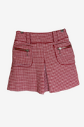 Red Houndstooth Mini Skirt