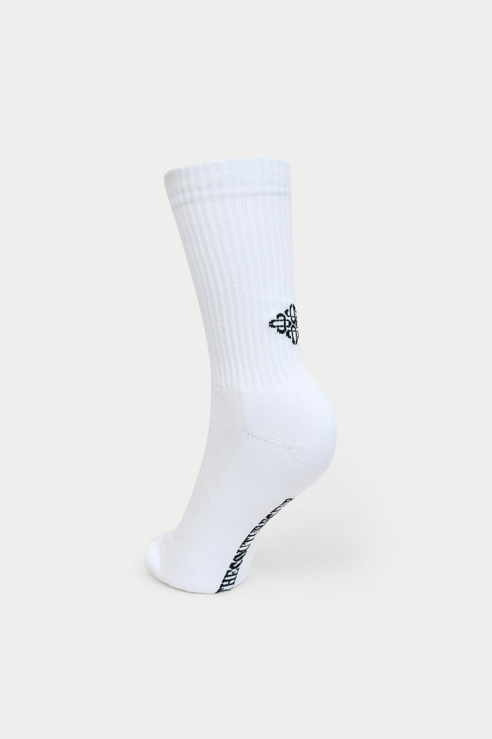REVERSE EMBLEM COPYRIGHT SOCKS - WHITE