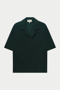RIB BUTTON THROUGH SHIRT - GREEN