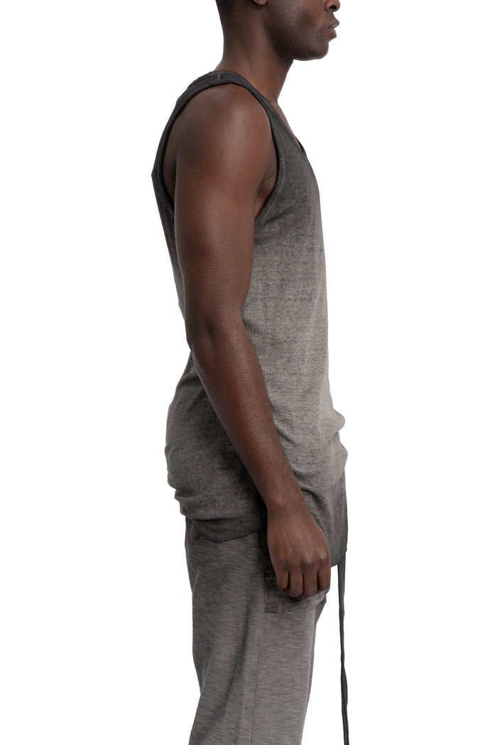 Thom Krom | SS26 - Ribbed cotton tank top, Cold dye grey MTS947