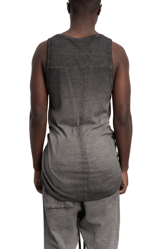 Thom Krom | SS26 - Ribbed cotton tank top, Cold dye grey MTS947