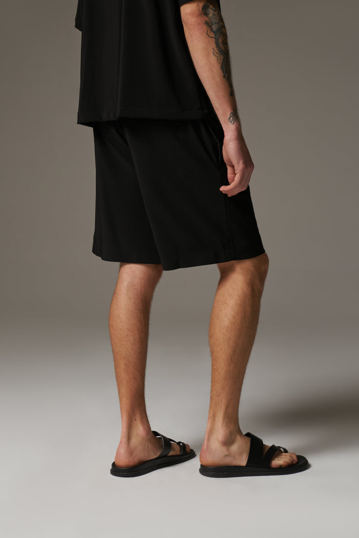 RIBBED SHORTS - BLACK