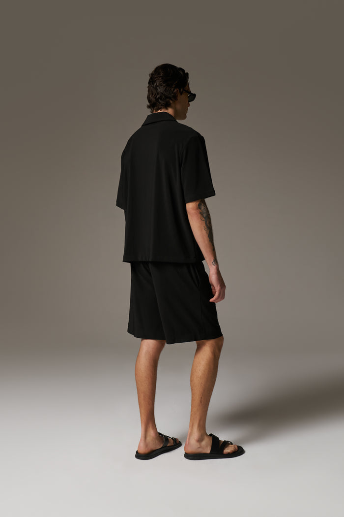 RIBBED SHORTS - BLACK