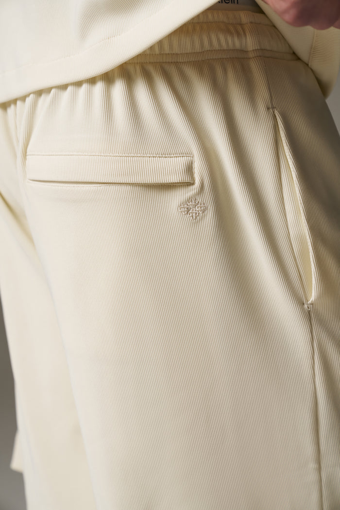 RIBBED SHORTS - OFF WHITE