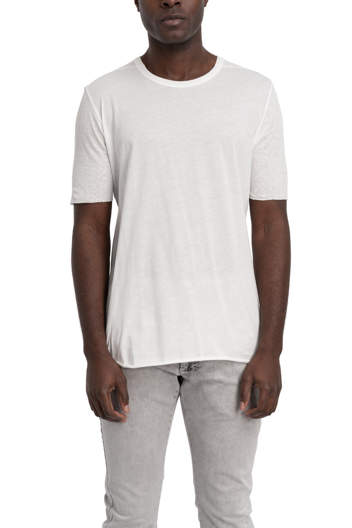 Thom Krom | SS26 - Ribbed sleeve t-shirt, White MTS934
