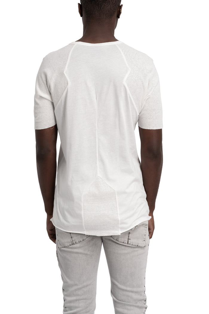 Thom Krom | SS26 - Ribbed sleeve t-shirt, White MTS934