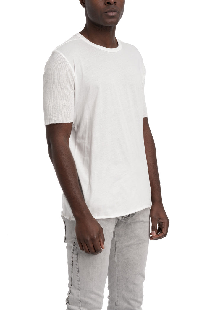 Thom Krom | SS26 - Ribbed sleeve t-shirt, White MTS934