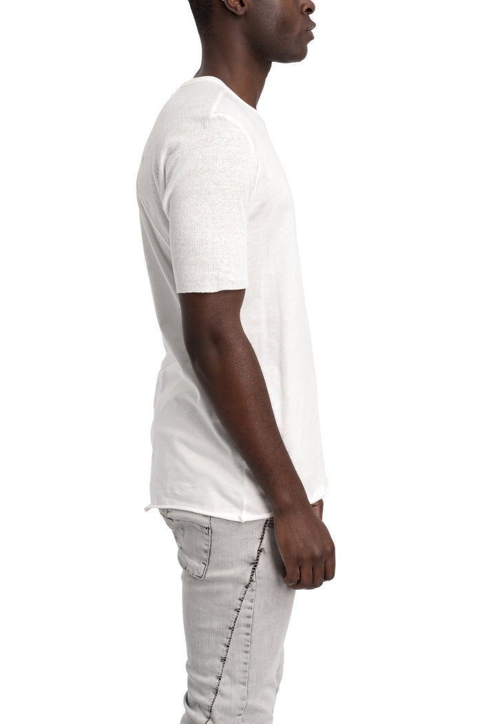 Thom Krom | SS26 - Ribbed sleeve t-shirt, White MTS934