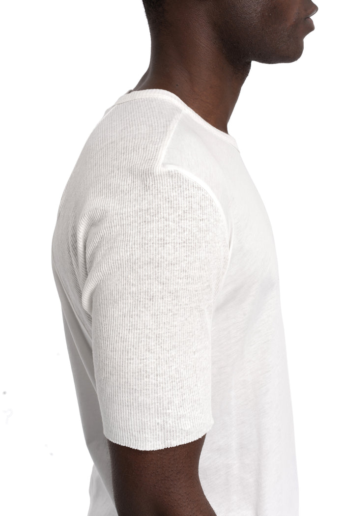 Thom Krom | SS26 - Ribbed sleeve t-shirt, White MTS934