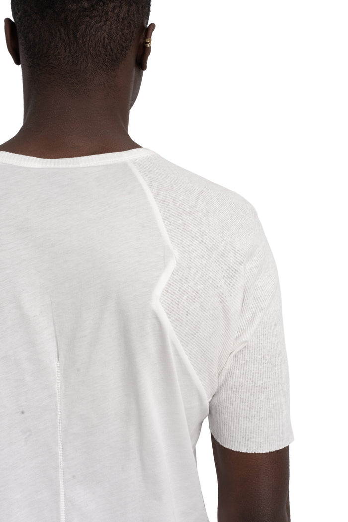 Thom Krom | SS26 - Ribbed sleeve t-shirt, White MTS934