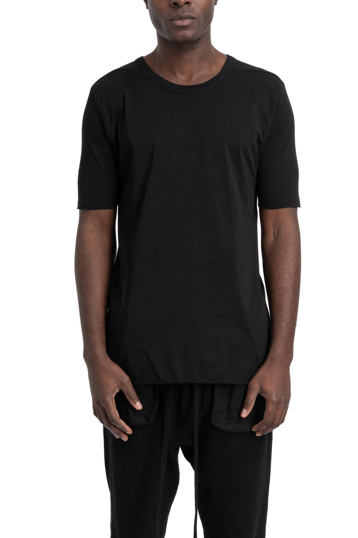 Thom Krom | SS26 - Ribbed sleeve t-shirt, Black MTS934