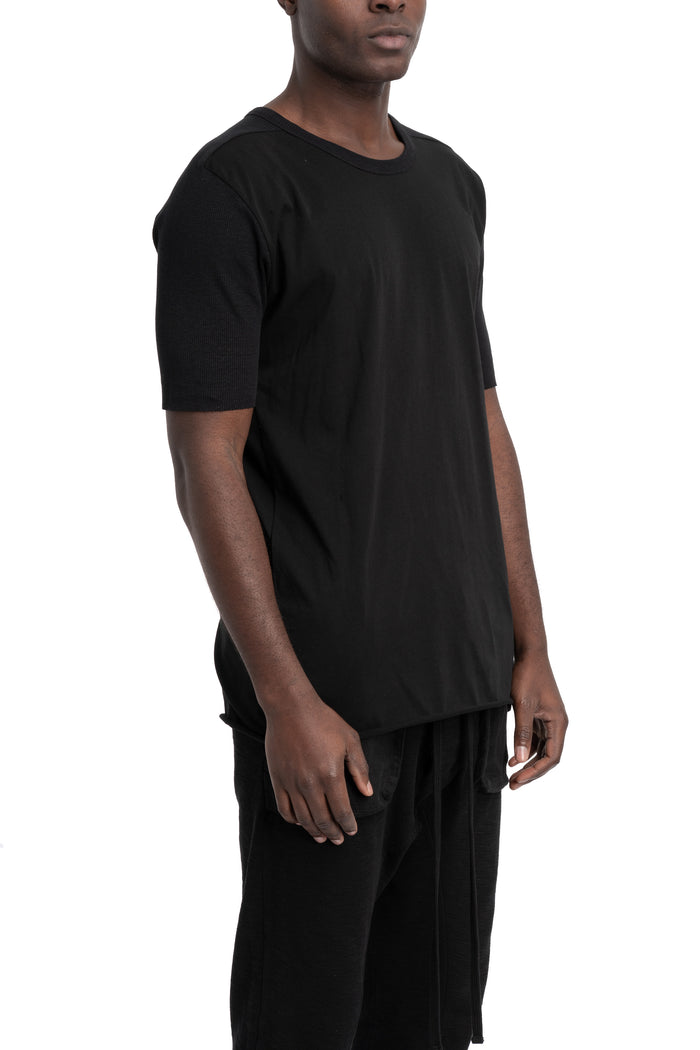 Thom Krom | SS26 - Ribbed sleeve t-shirt, Black MTS934