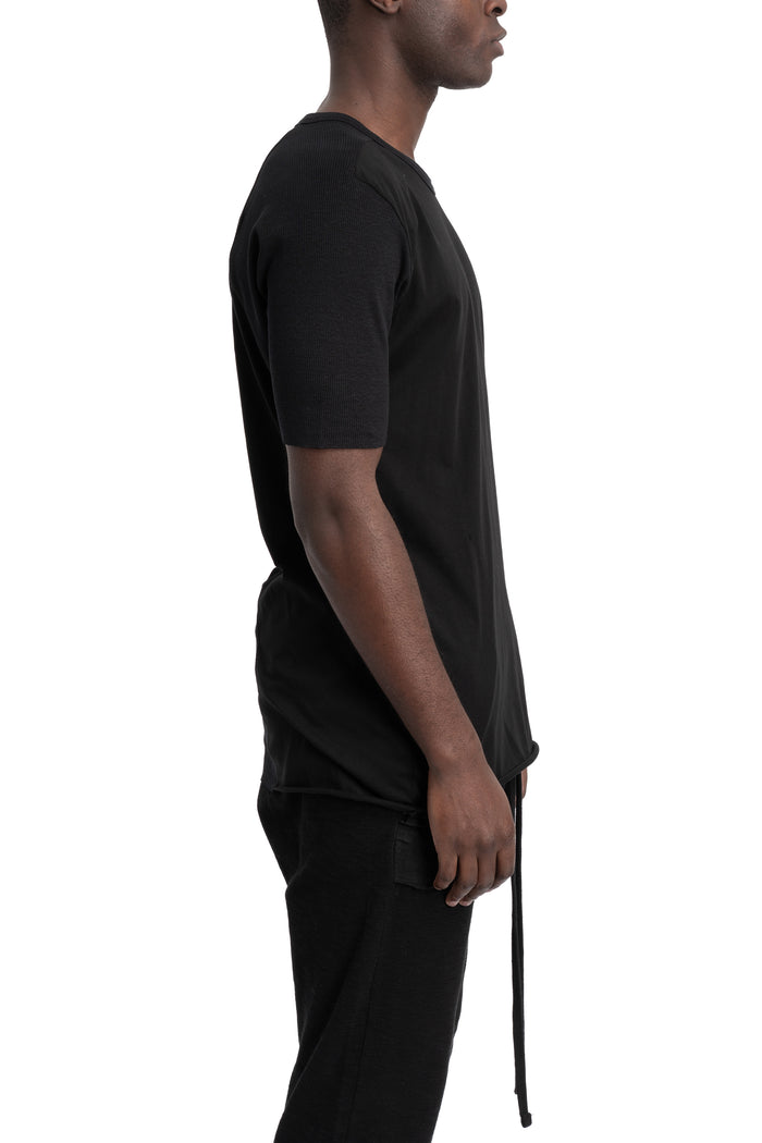 Thom Krom | SS26 - Ribbed sleeve t-shirt, Black MTS934