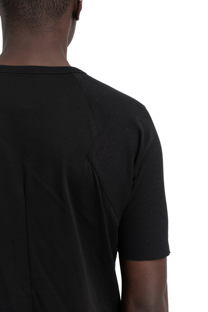 Thom Krom | SS26 - Ribbed sleeve t-shirt, Black MTS934