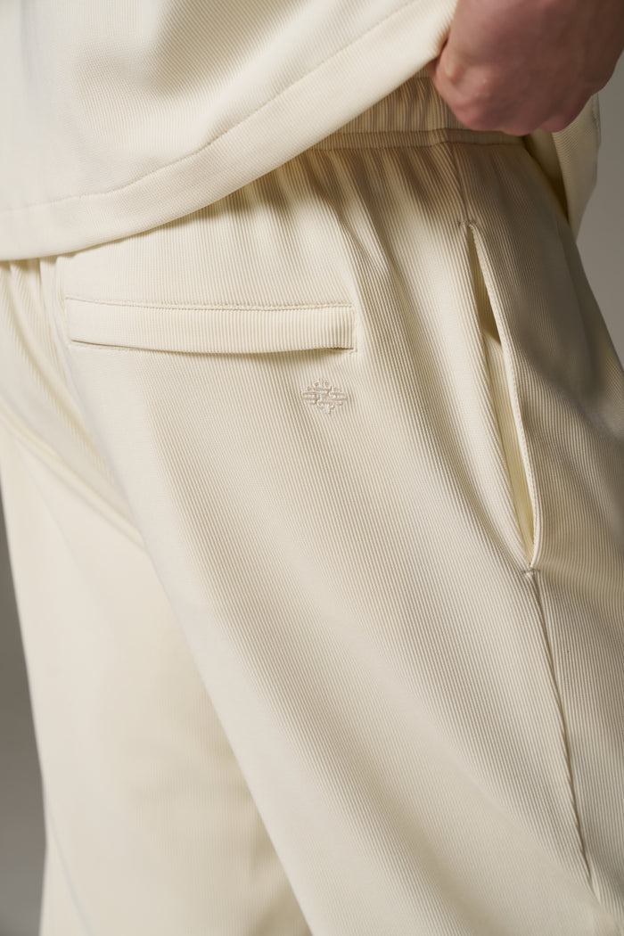 RIBBED TROUSERS - OFF WHITE