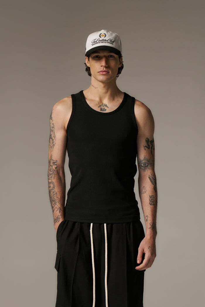 RIBBED VEST - BLACK