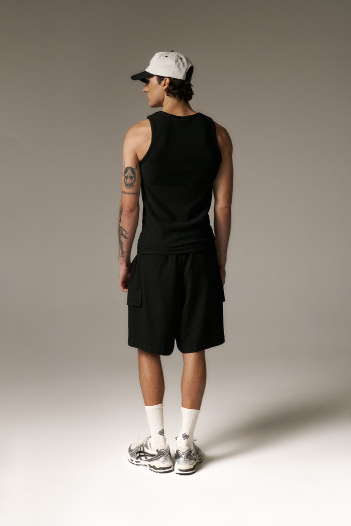 RIBBED VEST - BLACK