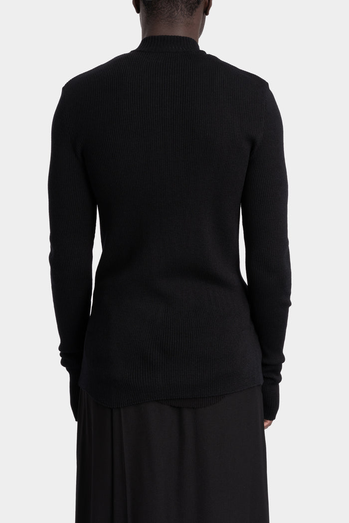 Julius_7 | AW25 - Ribbed wool zip cardigan, 917KNM1