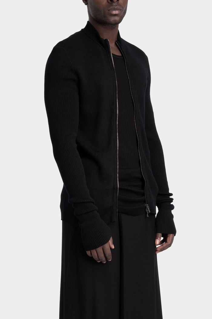 Julius_7 | AW25 - Ribbed wool zip cardigan, 917KNM1