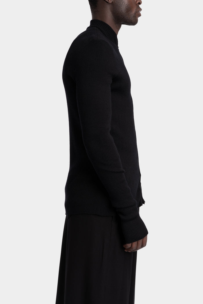 Julius_7 | AW25 - Ribbed wool zip cardigan, 917KNM1