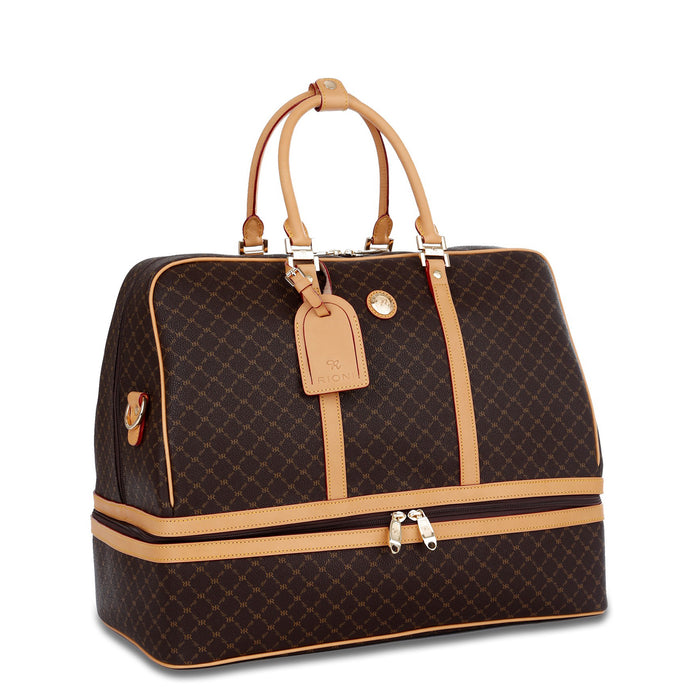 Rioni Signature Duffel Dome Traveler Handbag - Signature Brown