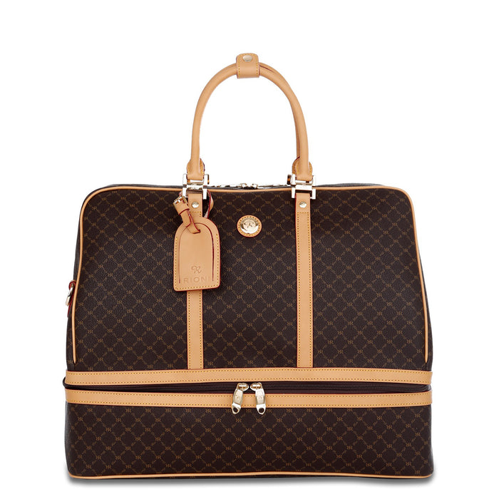 Rioni Signature Duffel Dome Traveler Handbag - Signature Brown