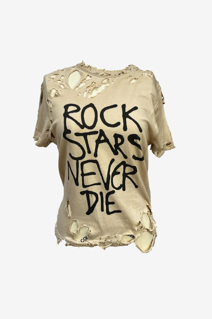 Rock Stars Never Die Distressed T-Shirt
