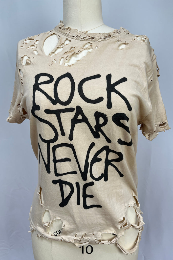 Rock Stars Never Die Distressed T-Shirt