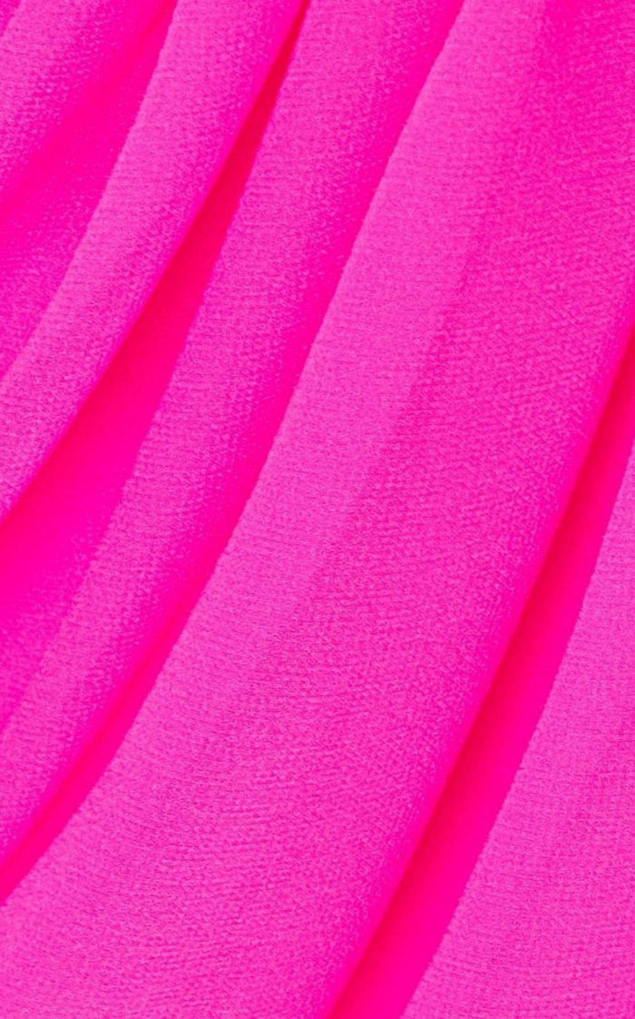 Giambattista Valli Ruched Neon Silk - Chiffon Mini Dress - Runway Catalog