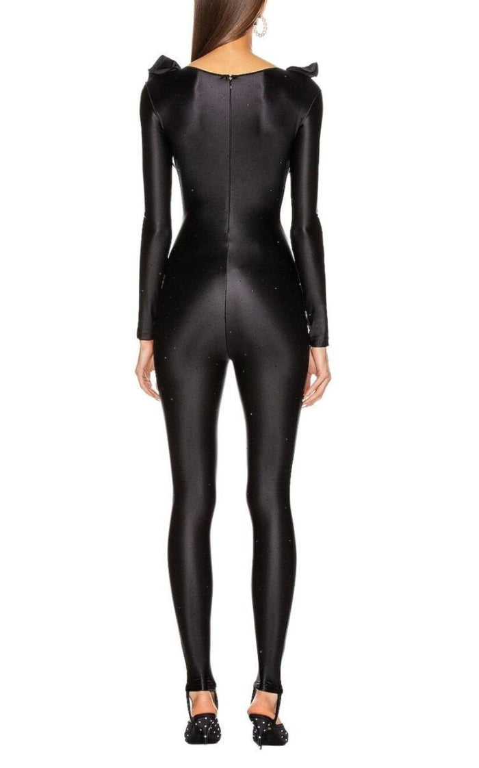 Alessandra Rich Ruffle Crystal Jumpsuit - Runway Catalog